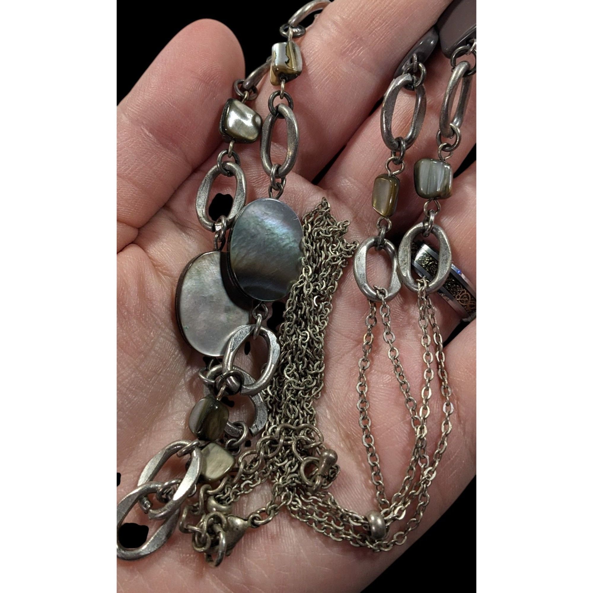 Other Boho Chic Shell And Pearl Accented Long Chain Link Necklace Size ONE SIZE - 4 Thumbnail