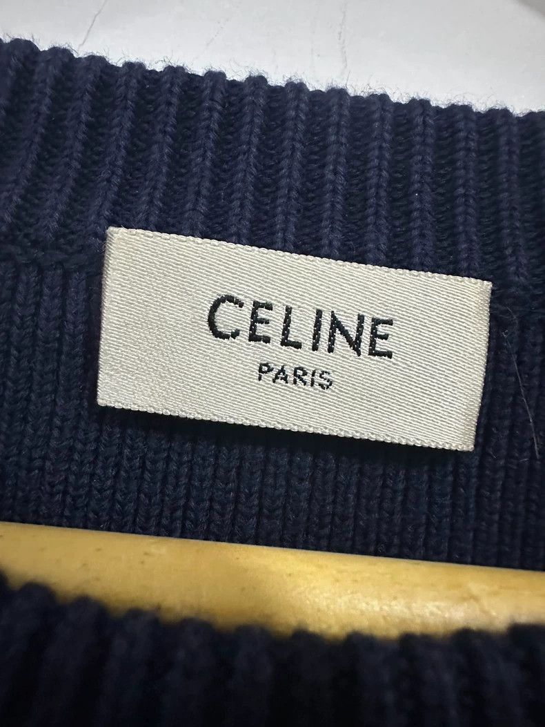 Celine Celine Knitted Sweater with Logo Print Size US L / EU 52-54 / 3 - 3 Thumbnail