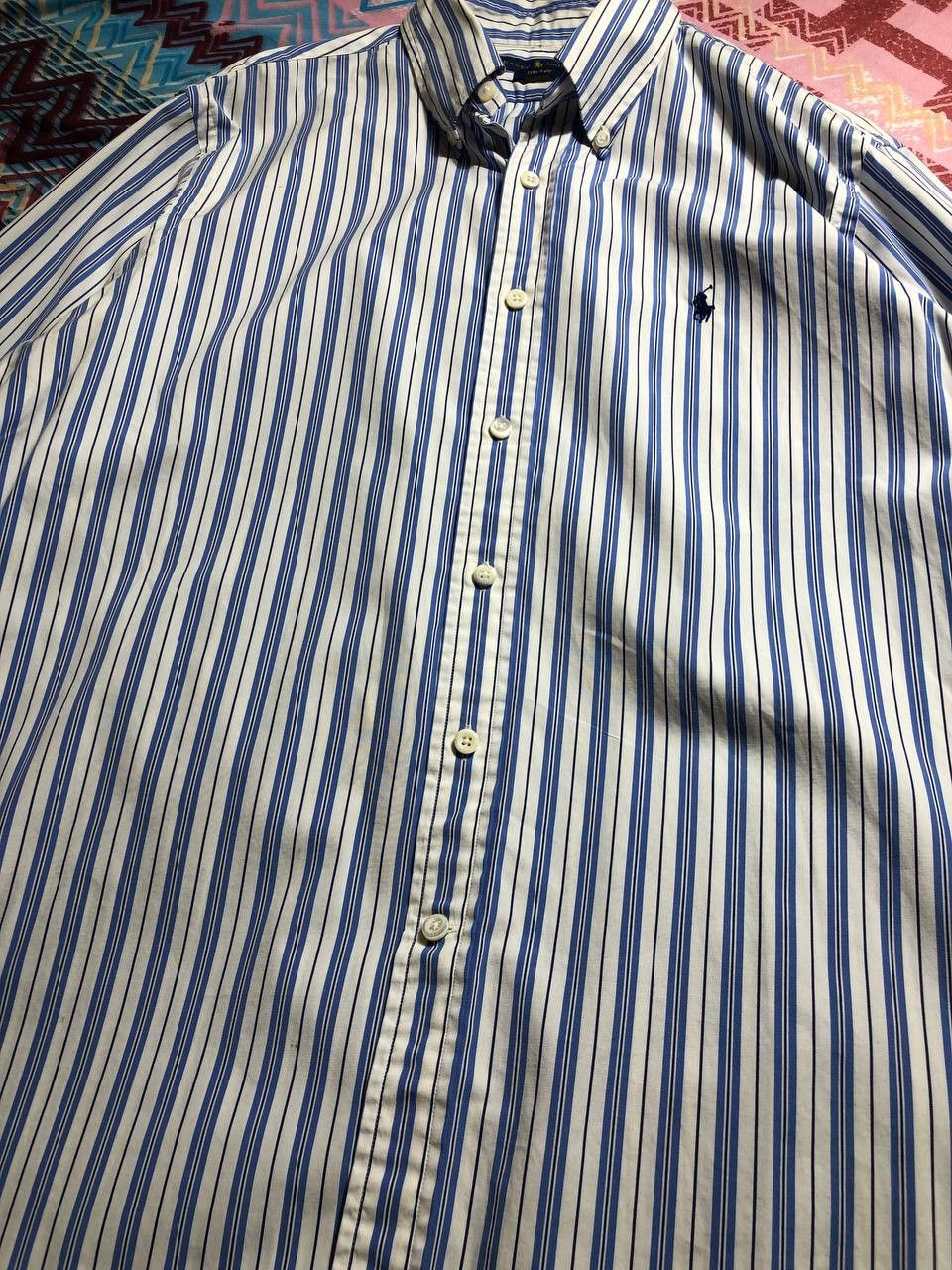 Polo Ralph Lauren × Vintage Vintage Polo Ralph Lauren Striped Button Up Size US L / EU 52-54 / 3 - 7 Thumbnail