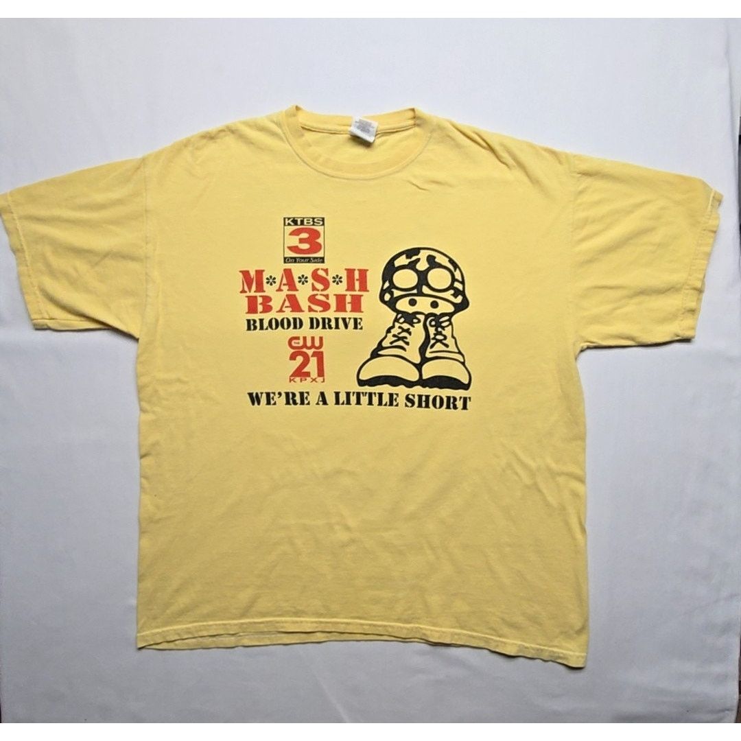Vintage Vintage Mash Bash Blood Drive Shirt Yellow XL Charity Tee Size US XL / EU 56 / 4 - 1 Thumbnail