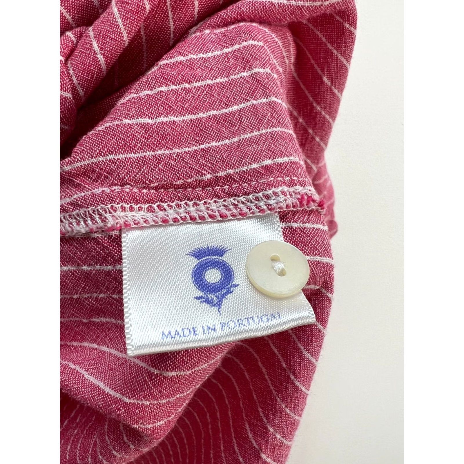 Vintage Brora Blouse Shirt Womens Size 10 Long Sleeve Lightweight Viscose Linen Pink White Stripe Regular Summer Spring Cookie? Size L / US 10 / IT 46 - 5 Thumbnail