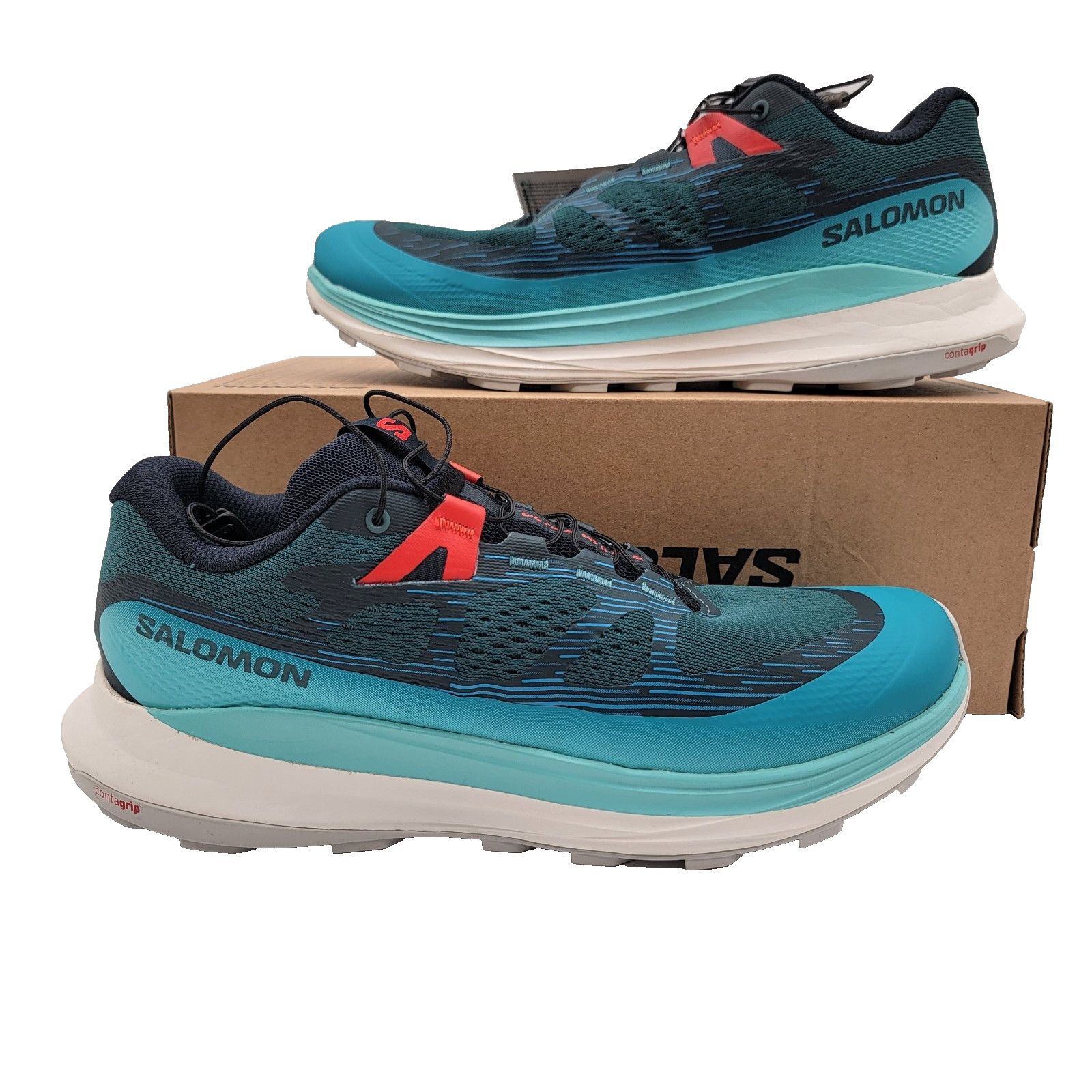 Salomon Mens Salomon Ultra Glide 2 Sz 8 US/7.5 UK 470425 28 Blue/Red Size US 8 / EU 41 - 1 Thumbnail