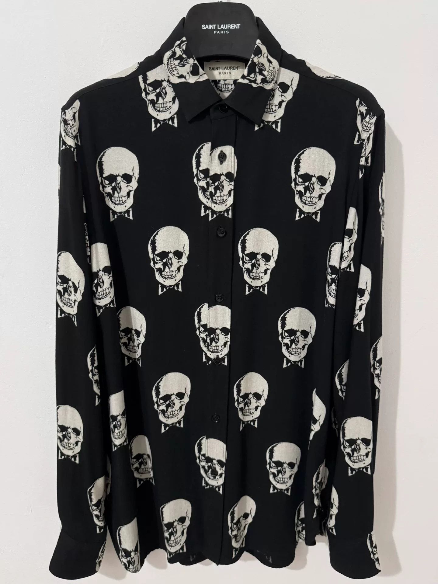 Saint Laurent Paris Saint Laurent Skull Printed Shirt Size US M / EU 48-50 / 2 - 1 Thumbnail