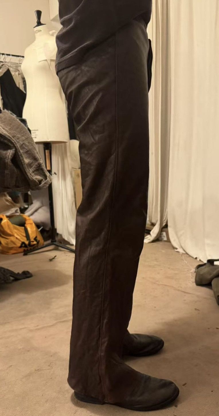 Carpe Diem Carpe Diem Burgundy Leather Pants Size US 30 / EU 46 - 3 Thumbnail