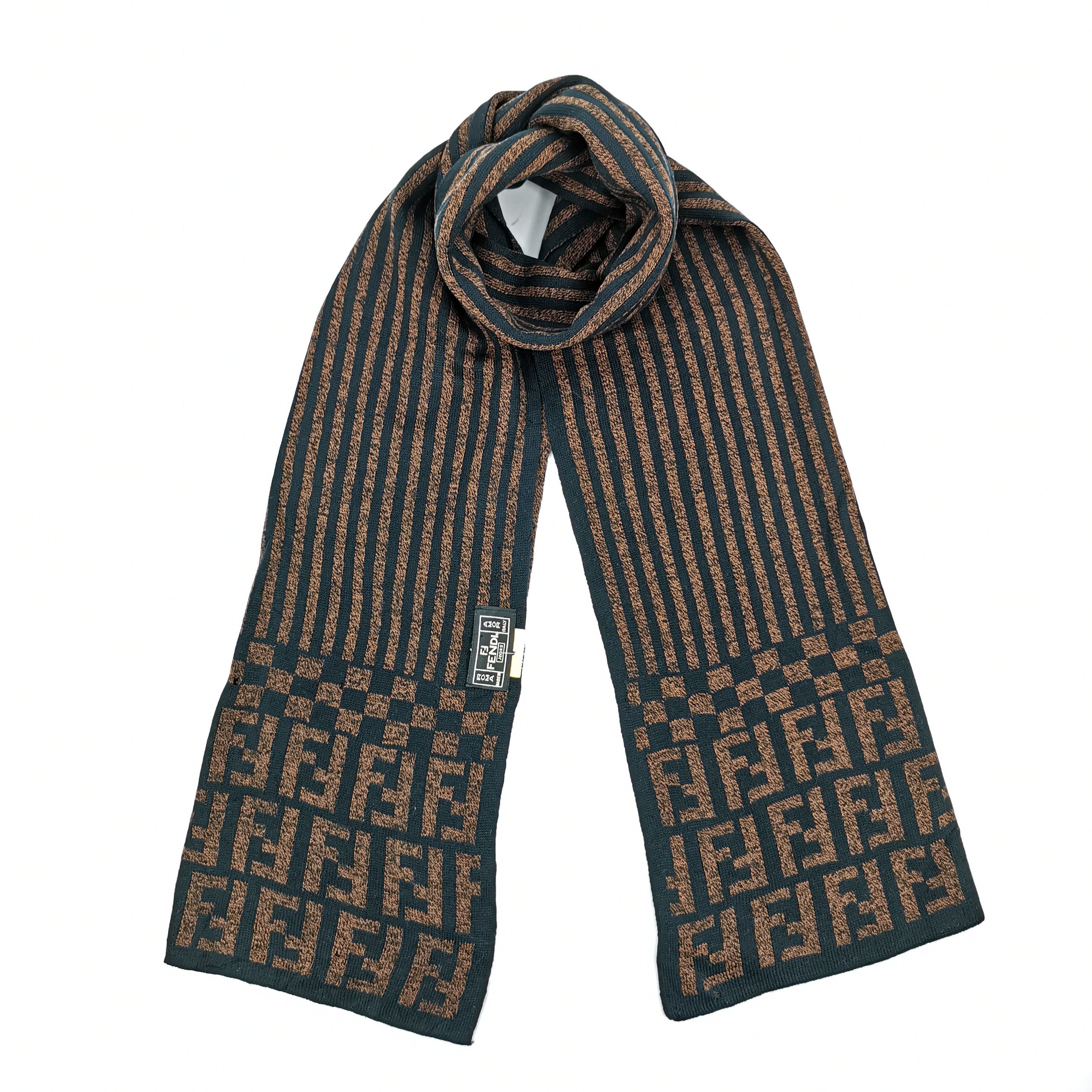 Japanese Brand Vintage Fendi Scarf Muffler Monogram Winter Wool Scarves Size ONE SIZE - 1 Thumbnail