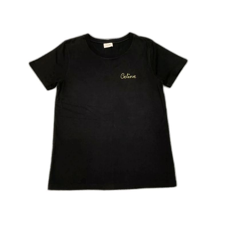 Celine Celine Black Logo Short Sleeve TShirt Size US S / EU 44-46 / 1 - 1 Thumbnail