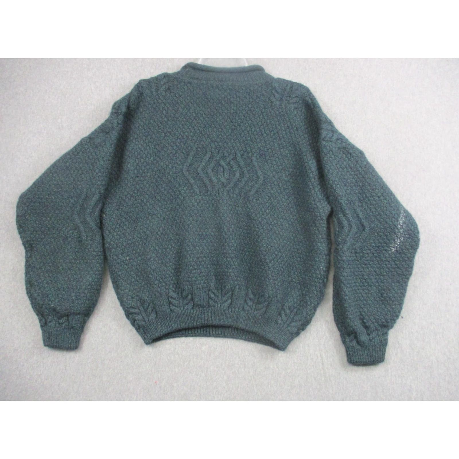 Vintage VINTAGE Doogan Donegal Sweater Mens Large Green Wool Aran Cable Knit Crewneck Ireland Size US L / EU 52-54 / 3 - 6 Thumbnail