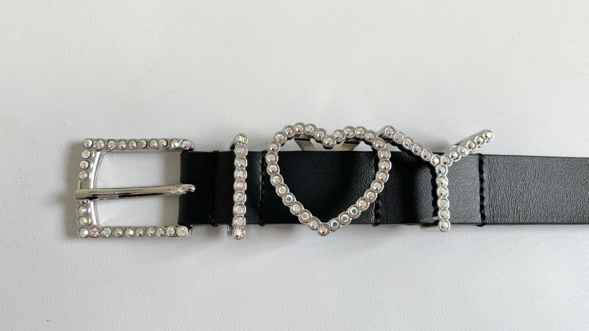 Y/Project Rhinestone ‘I Heart Y’ Buckle Belt Size 32 - 6 Thumbnail