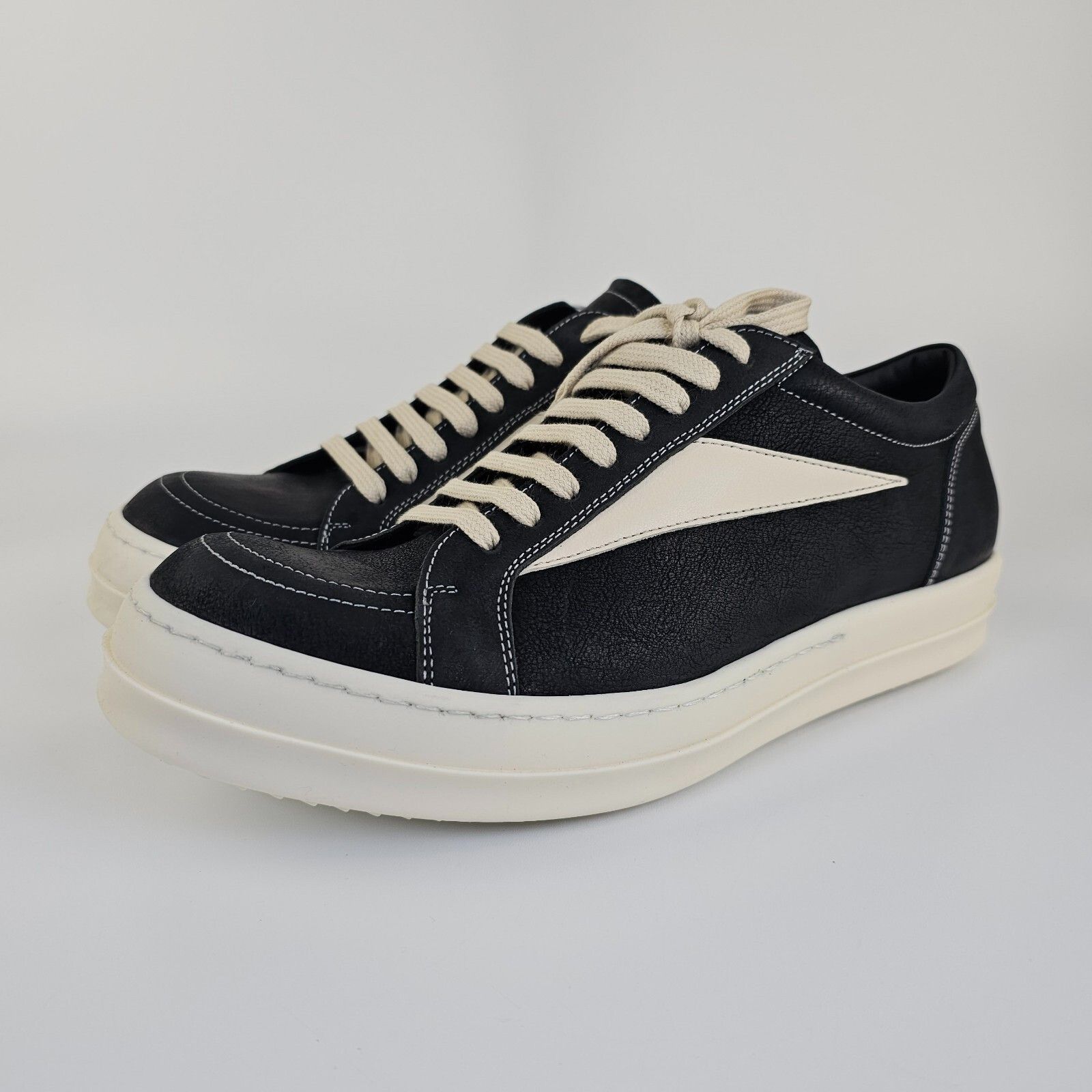 Rick Owens RICK OWENS SS24 LIDO Vintage Sneaks Black Waxy Nubuck