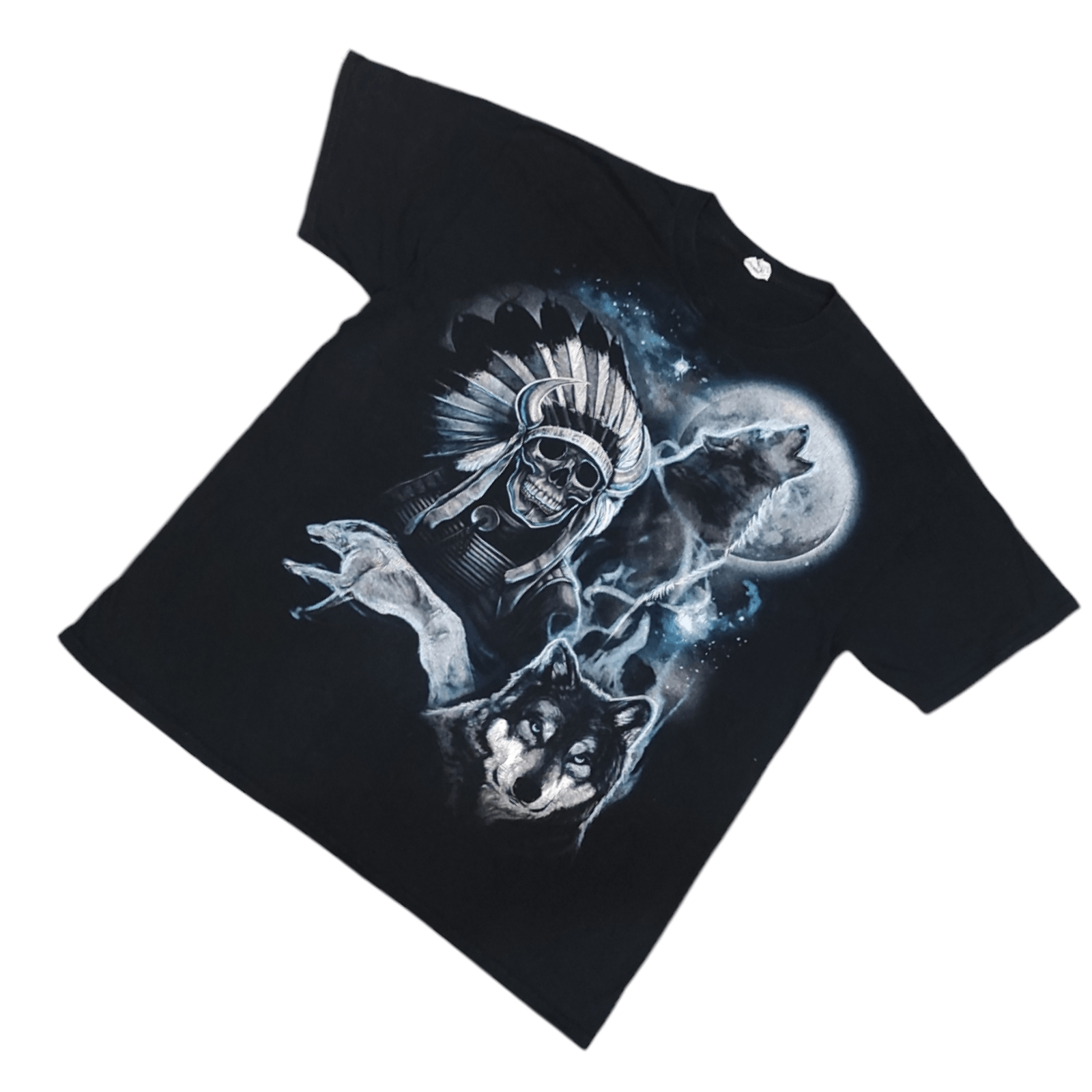 Japanese Brand Vintage Red Indian Skull and Wolf T Shirt Size US L / EU 52-54 / 3 - 3 Thumbnail