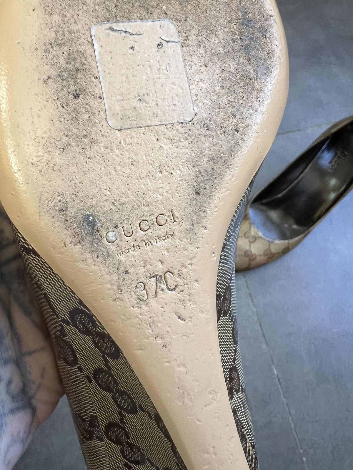 Gucci × Vintage Gucci GG monogram cloth heels wedge Size US 7.5 / IT 37.5 - 7 Thumbnail