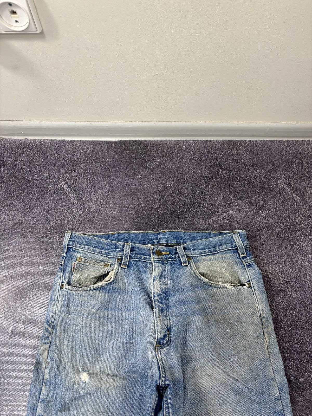 Carhartt Vintage 90s Carhartt Blue Denim Insulated Hype Baggy Jeans Size US 34 / EU 50 - 15 Thumbnail