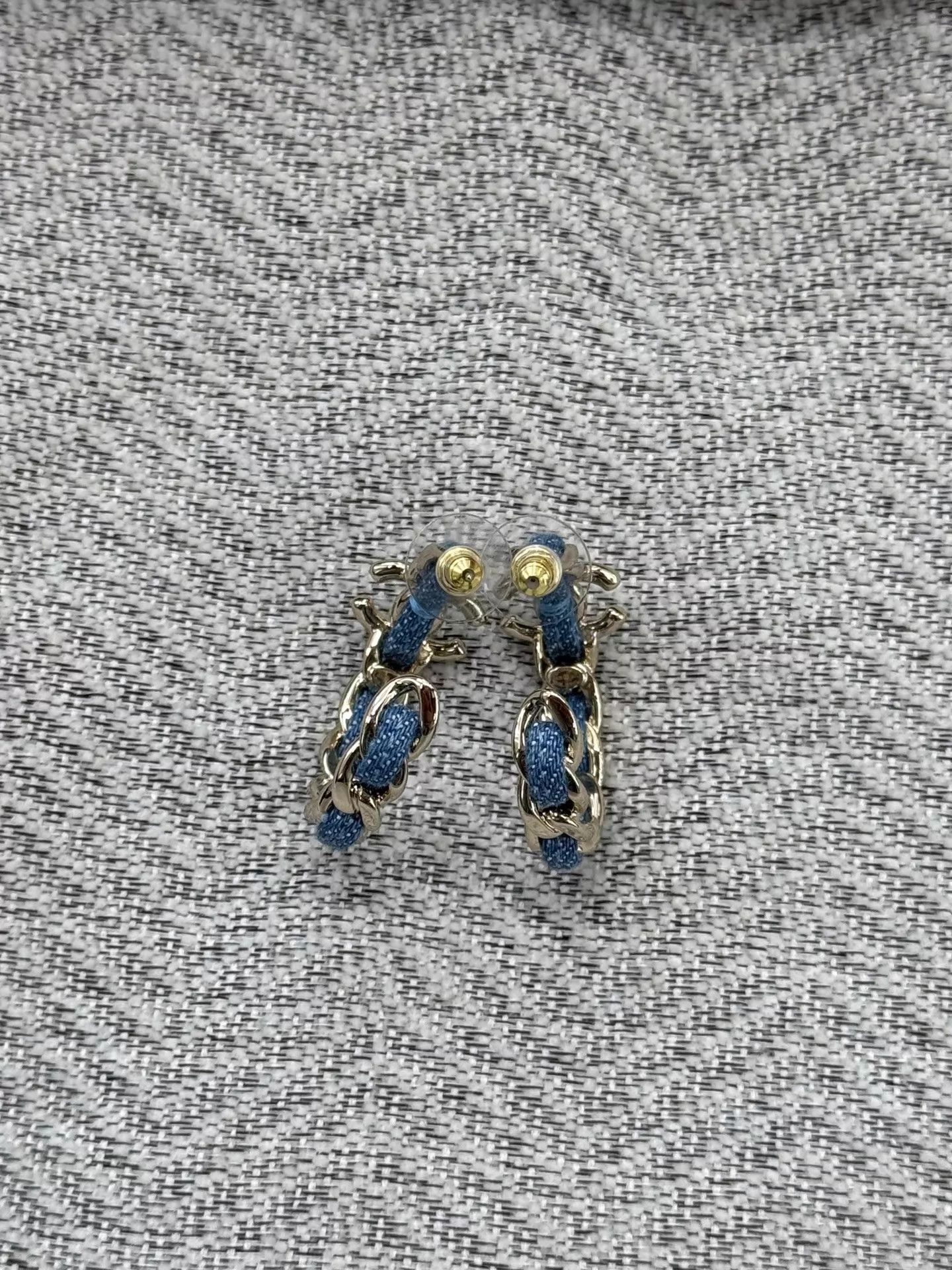 Chanel Chanel 25P Blue Denim Circle Earrings New with Box Size ONE SIZE - 6 Thumbnail
