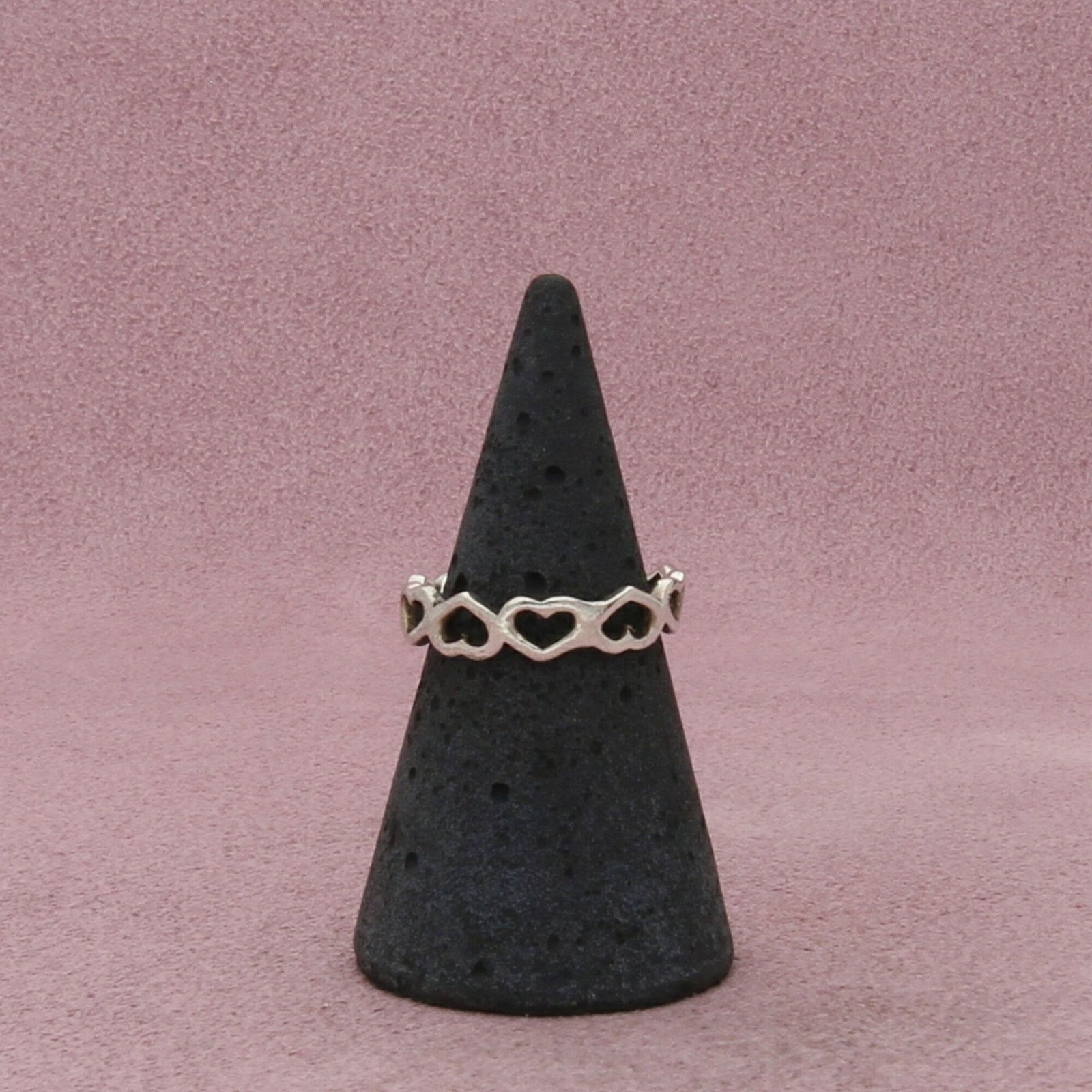 Sterling Silver sterling silver hearts band ring size 6 Size ONE SIZE - 3 Thumbnail