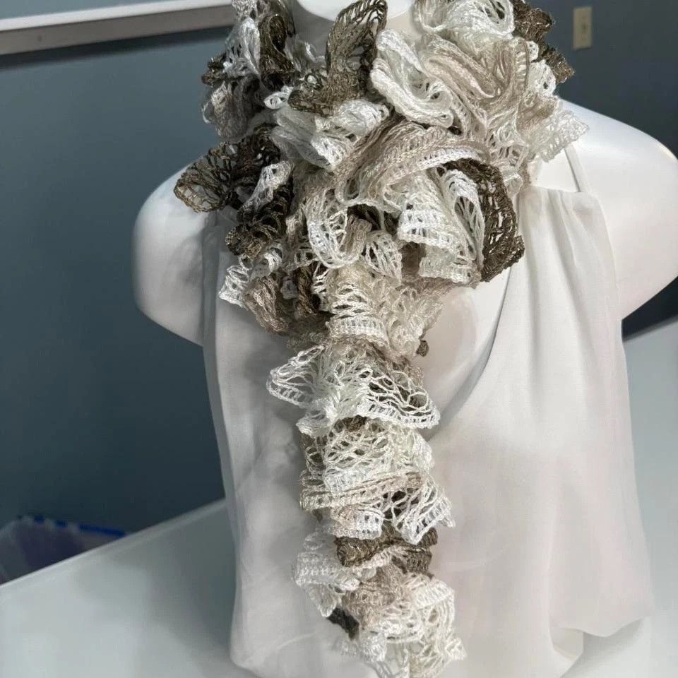 Other Handmade Ruffle Lace Scarf — 56" — Soft, Lightweight & Floun Size ONE SIZE - 1 Thumbnail
