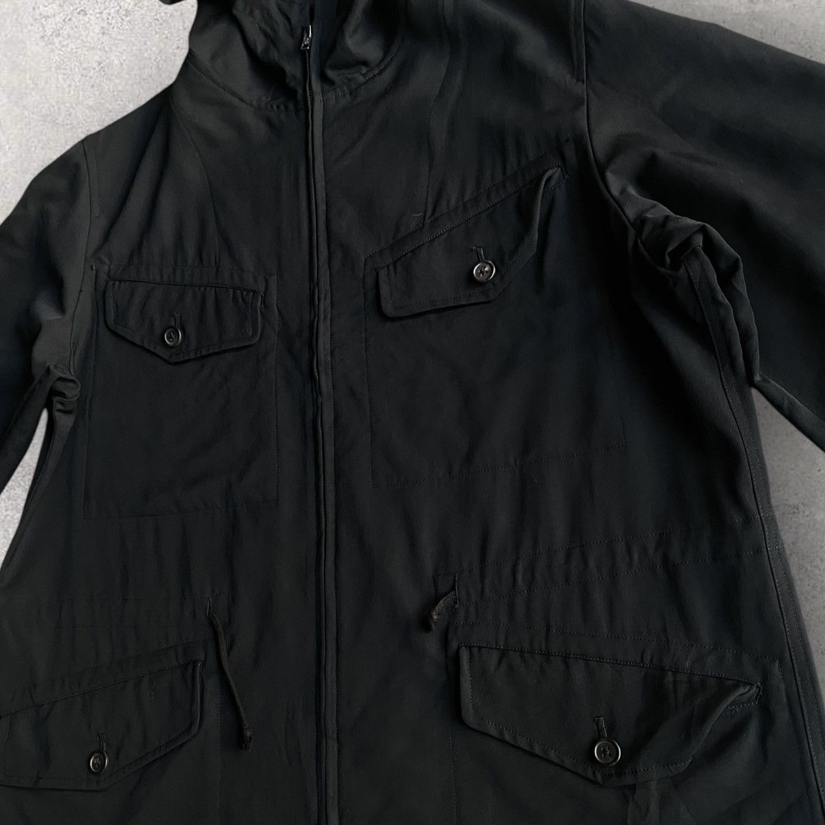 Yohji Yamamoto Vintage 90’s Wool Gabardine Hood Jacket Size US M / EU 48-50 / 2 - 5 Thumbnail
