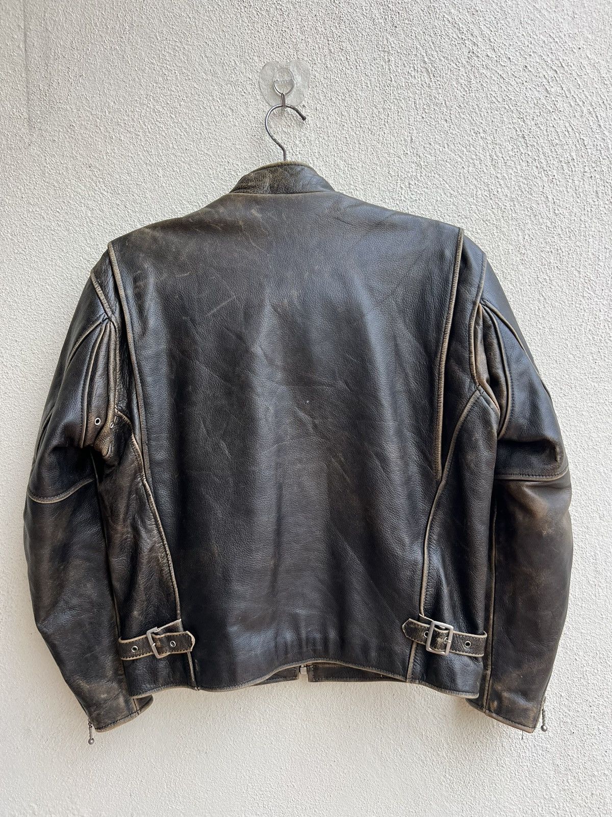 Leather Vintage R.B.C Legend Distressed Patina Leather Racer Jacket Size US S / EU 44-46 / 1 - 16 Thumbnail