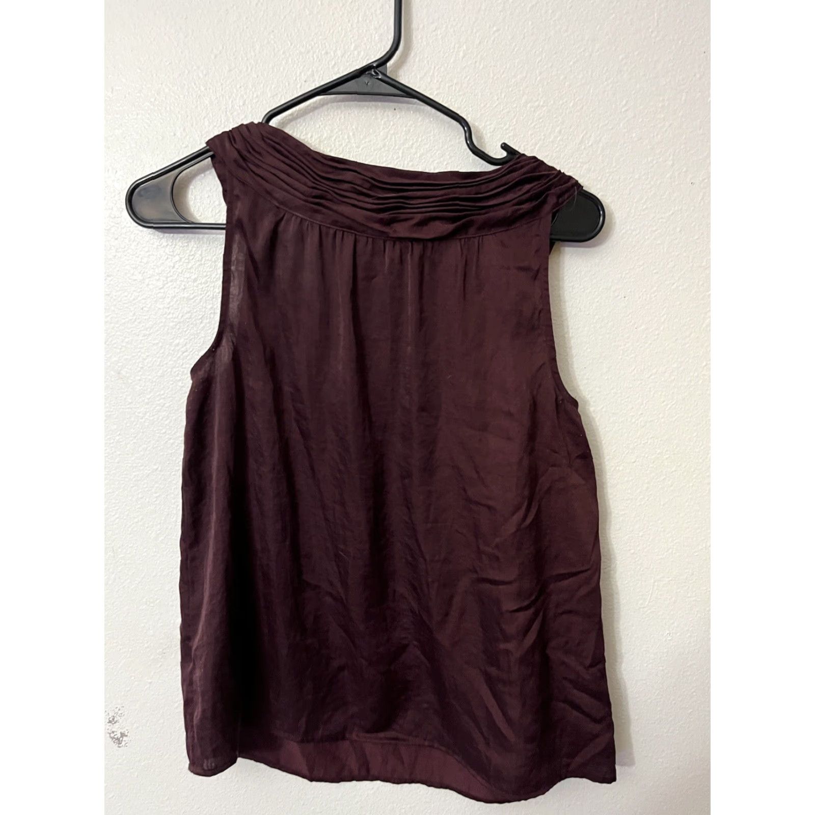 Ann Taylor VINTAGE Ann Taylor Loft Women Tank Top Sleeveless Petite Cotton Blend Maroon Casual 90s Size M / US 6-8 / IT 42-44 - 3 Thumbnail