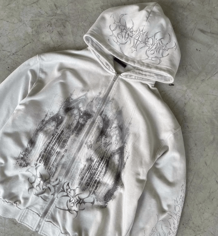 Japanese Brand Gothic Fashion Zip Up Hoodie Hip Hop Size US L / EU 52-54 / 3 - 6 Thumbnail