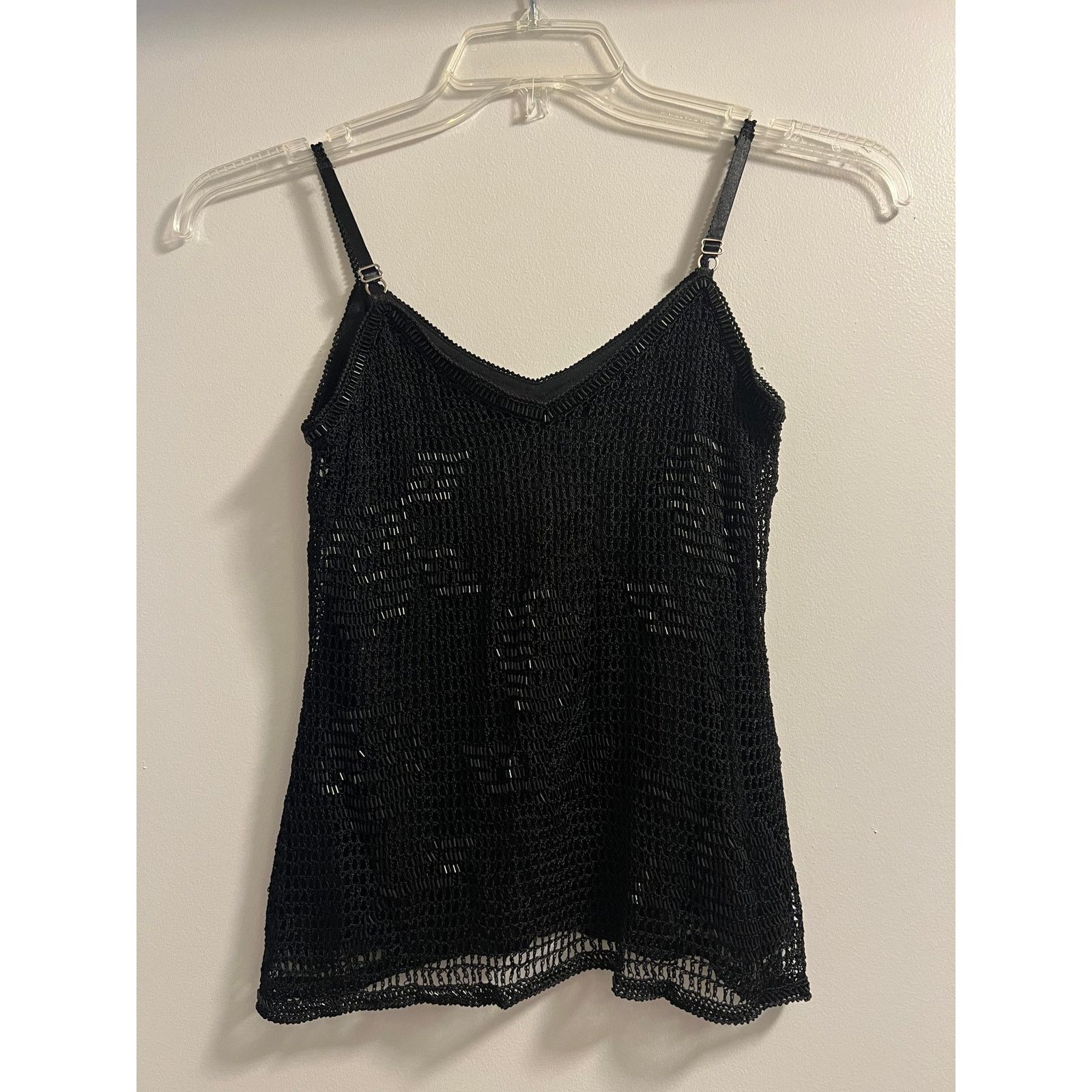 The Unbranded Brand Sue Wong Black Lace Beaded Cami Tank Sz S Size S / US 4 / IT 40 - 4 Thumbnail