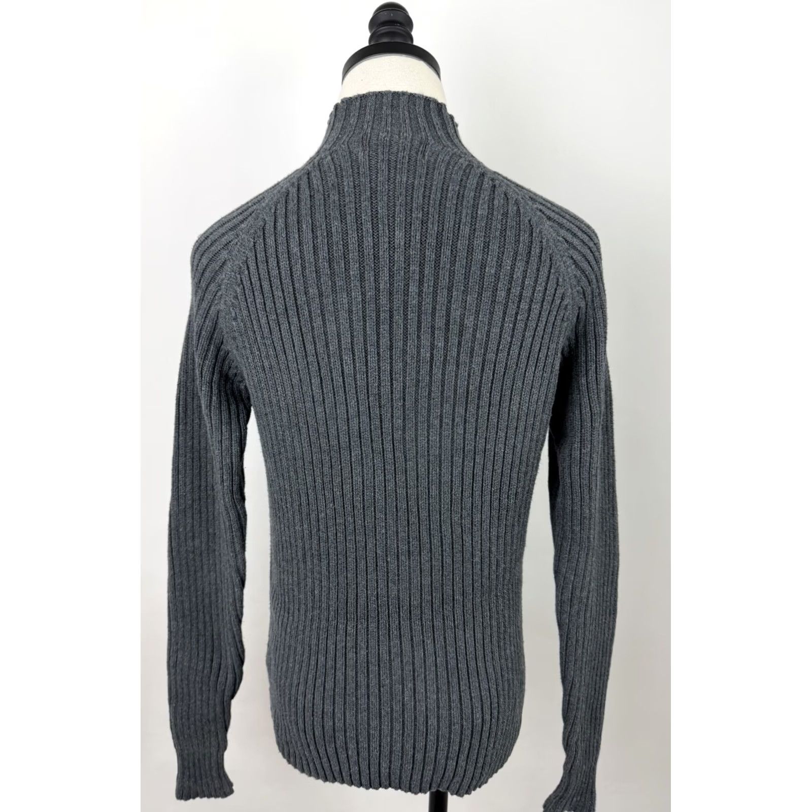 Vintage VINTAGE St. John's Bay Sweater Shirt Womens S Raglan Mock Neck Charcoal Gray Cotton Pullover 80s 90s Grunge Retro Womens Size S / US 4 / IT 40 - 7 Thumbnail