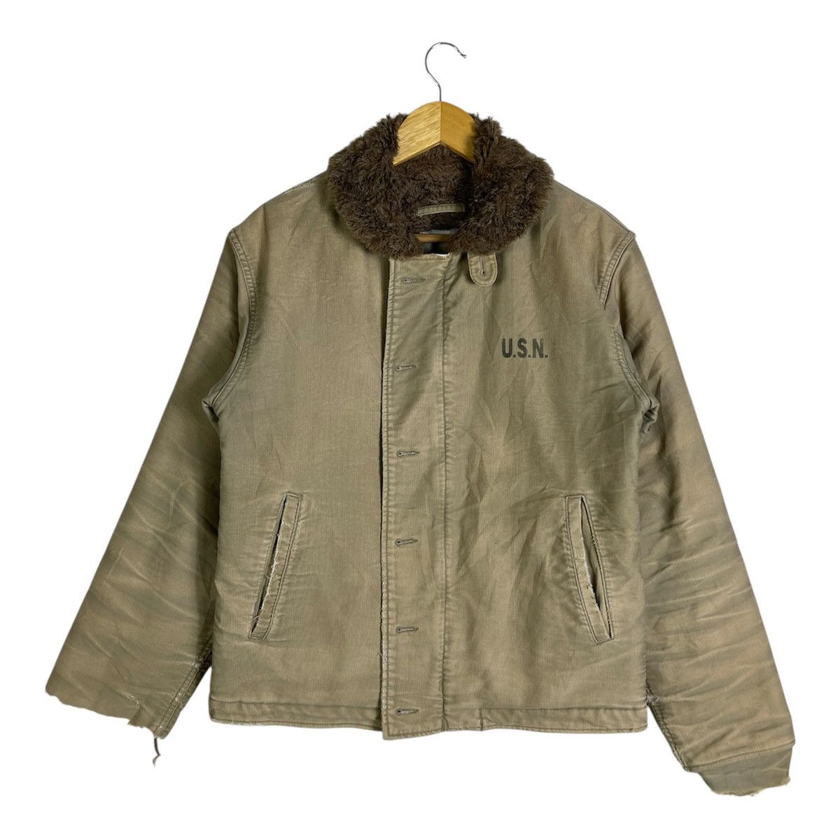 Vintage 🔥Trashed🔥Vintage 40’s WW11 Usn N1 Deck Jacket Size US M / EU 48-50 / 2 - 1 Thumbnail