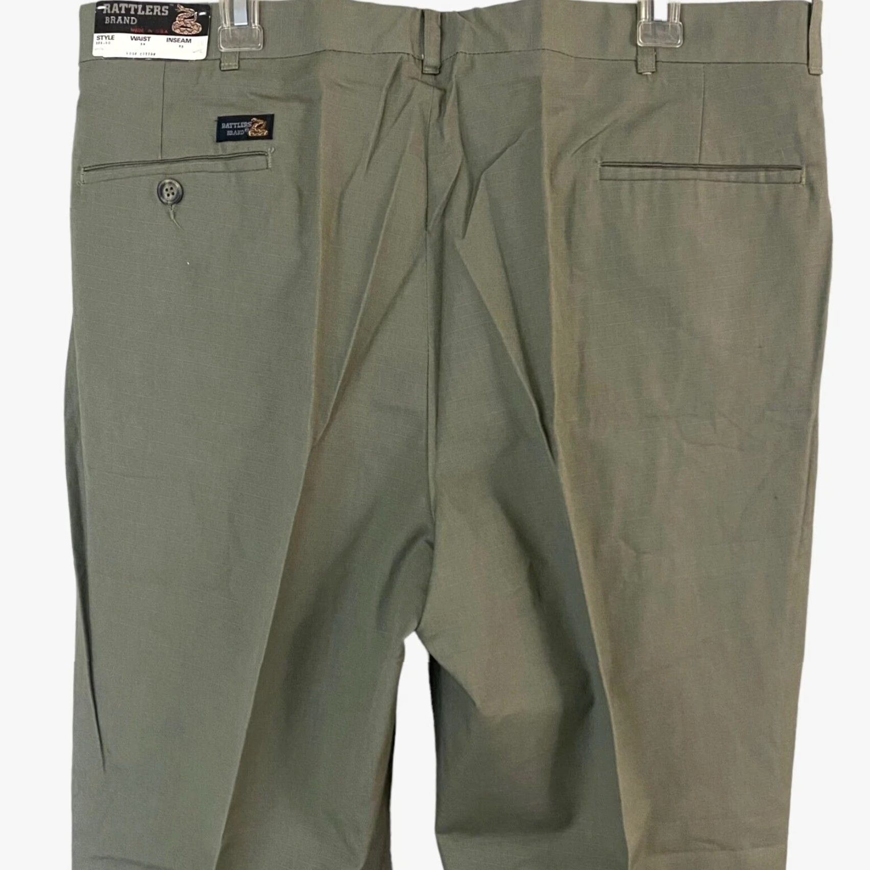 J Brand VINTAGE Rattlers Brand Pleated Dress Pants Mens 38X33 Green Ripstop Casual Workwear Size US 38 / EU 54 - 5 Thumbnail