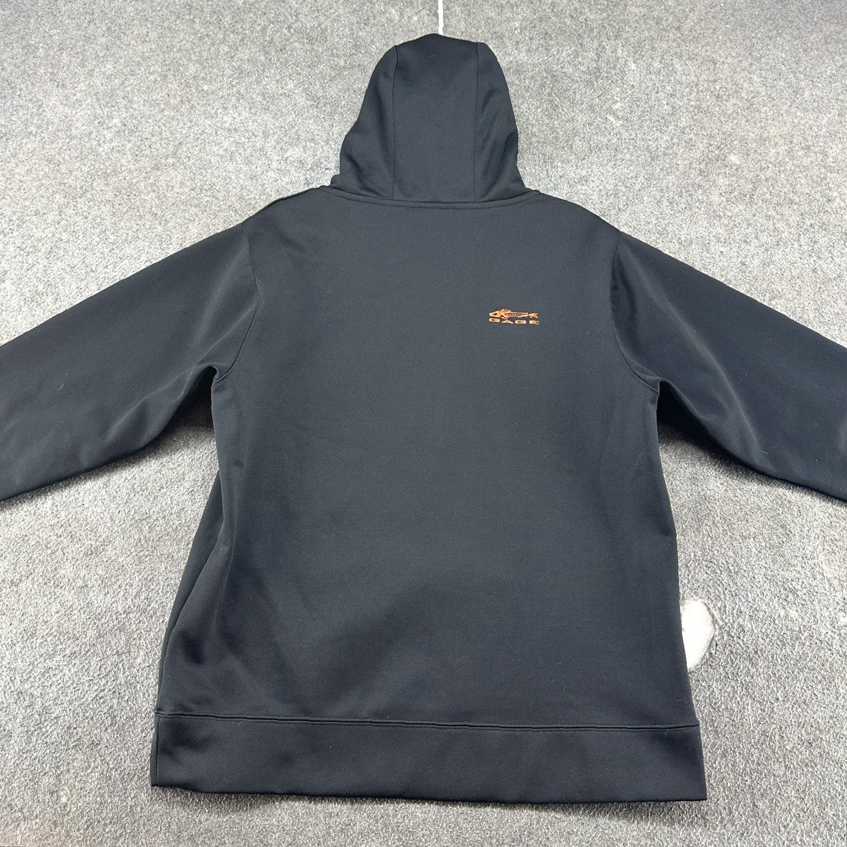Vintage Gage Hoodie Mens M Black Pullover Sweatshirt Long Sleeve Logo Zipper Hooded Fish Pattern fleece Polyester Cotton Casual Sportswear Modern Regular Fit Size US M / EU 48-50 / 2 - 6 Thumbnail