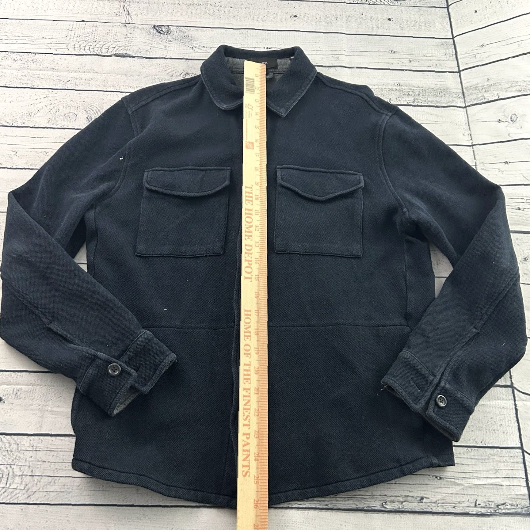 Vince Vince Shirt Jacket Men’s Small Blue Cotton Blend Piqué Knit Double-Knit Size US S / EU 44-46 / 1 - 3 Thumbnail