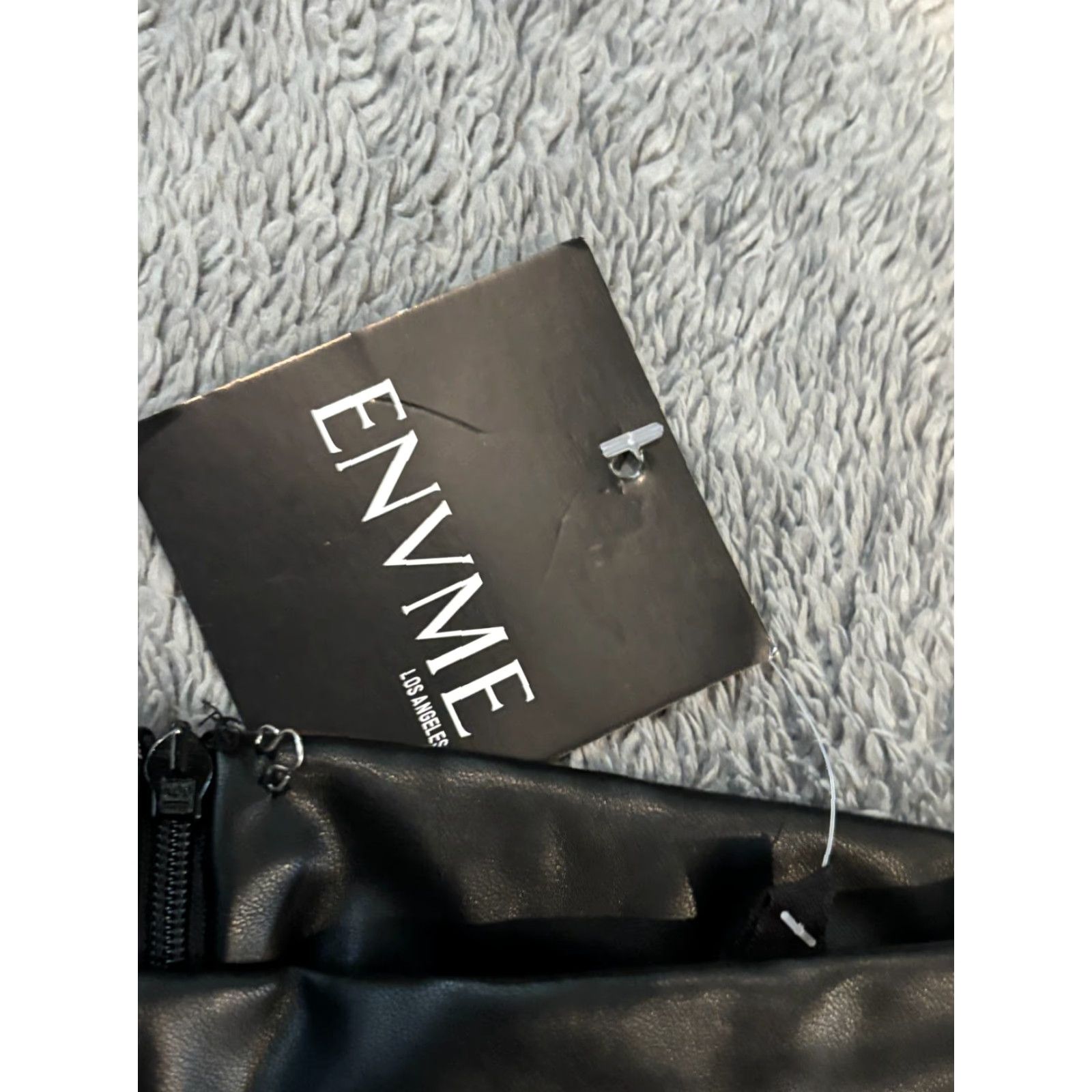 Vintage NWT ENVME Vegan Leather Pants Womens Small Black Faux Lace Up Clubwear Size 28" / US 6 / IT 42 - 2 Thumbnail