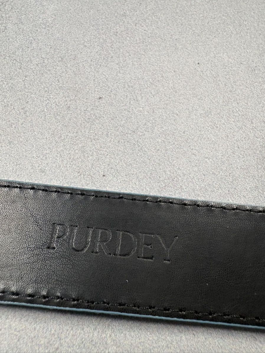Purdey Purdey Suede Leather Belt Blue Horsebit Brass Buckle Luxury Size ONE SIZE - 17 Thumbnail