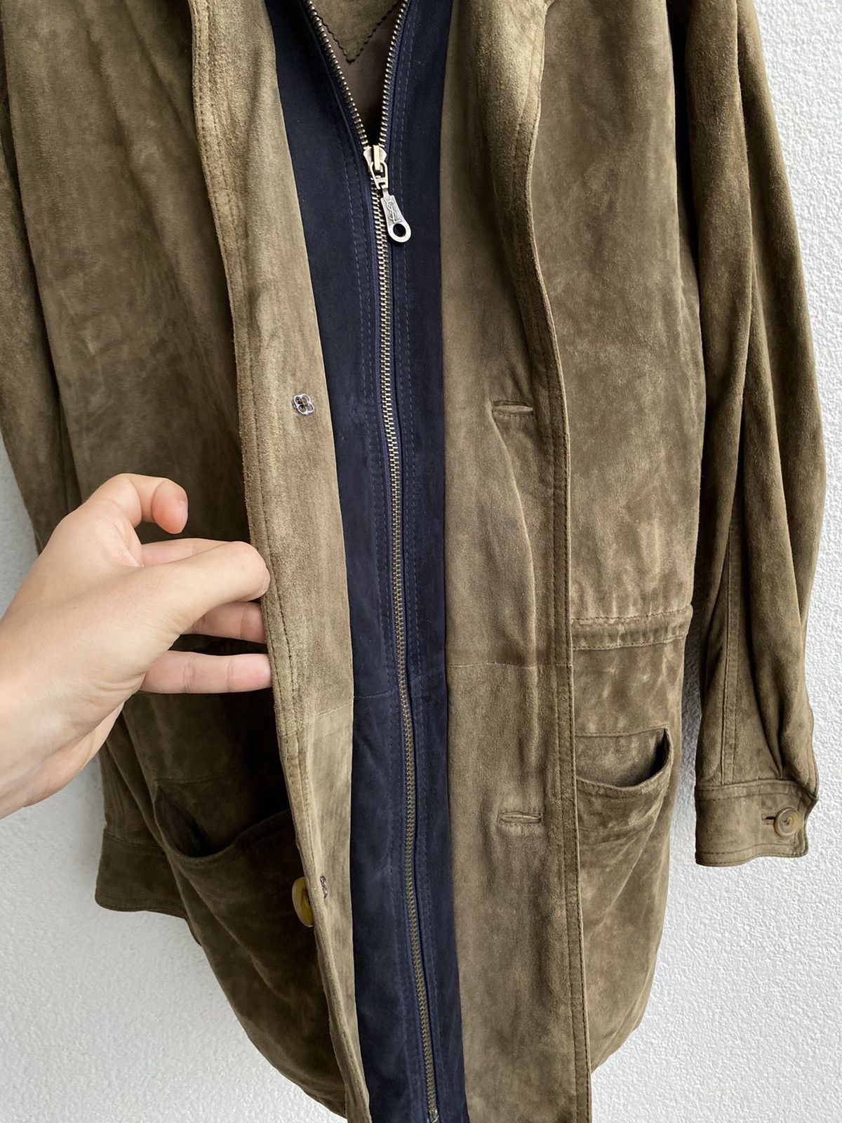 Yves Saint Laurent 90’s Suede YSL Leather Jacket Soft Beige/Brown Size US L / EU 52-54 / 3 - 11 Thumbnail
