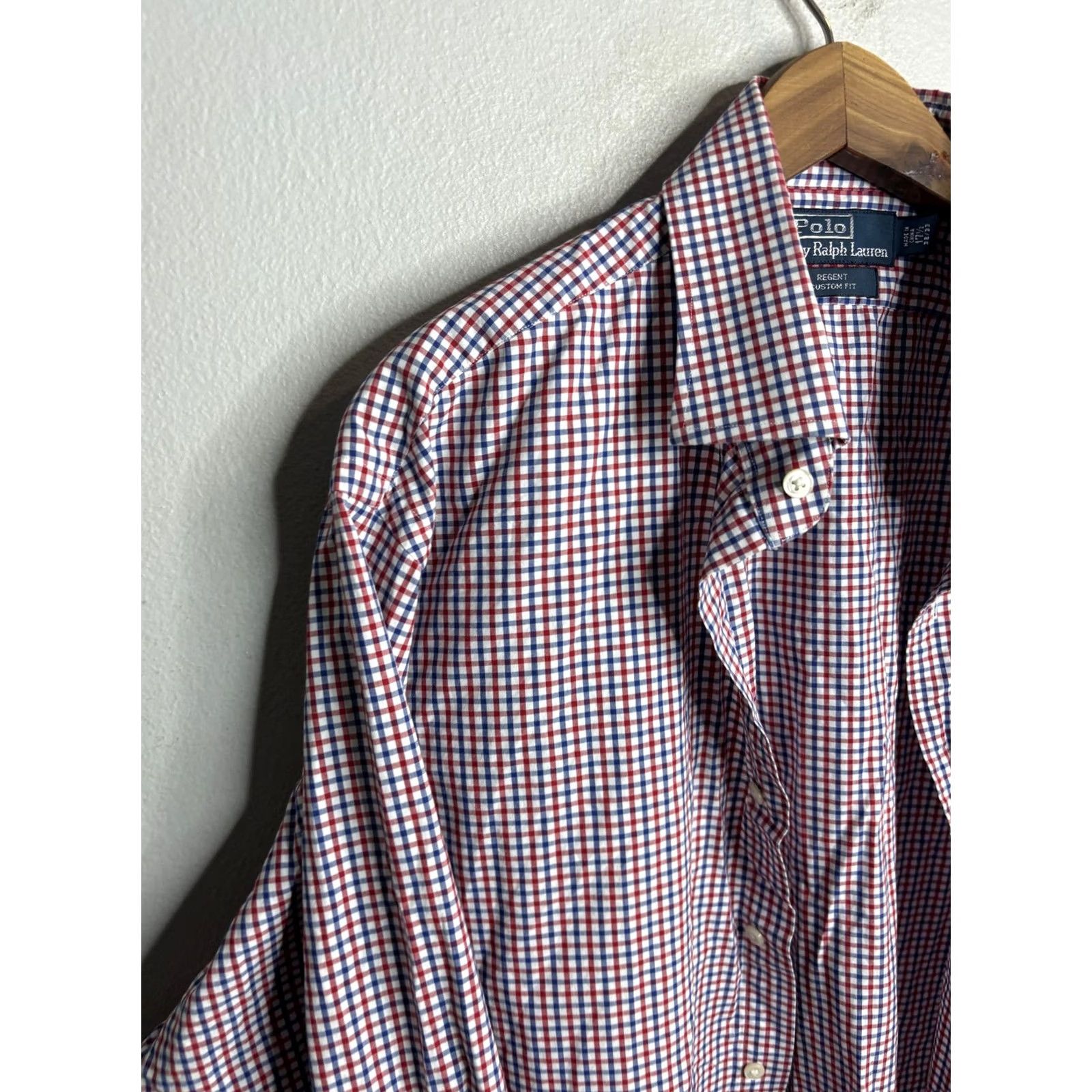 Polo Ralph Lauren VINTAGE Polo Ralph Lauren Shirt Mens 17 32/33 Red Blue Check Regent Custom Fit Button Up Size US XL / EU 56 / 4 - 2 Thumbnail