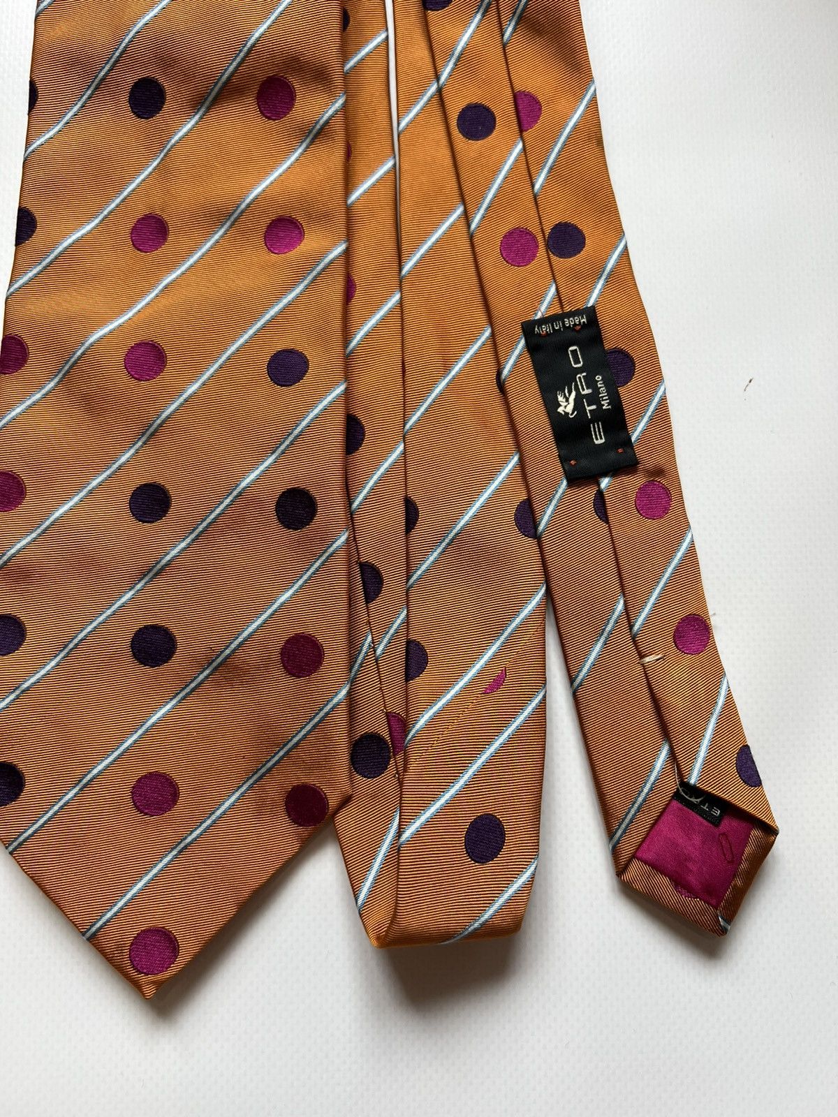 Etro Etro Milano Silk Tie Mens Classic Orange Size ONE SIZE - 3 Thumbnail