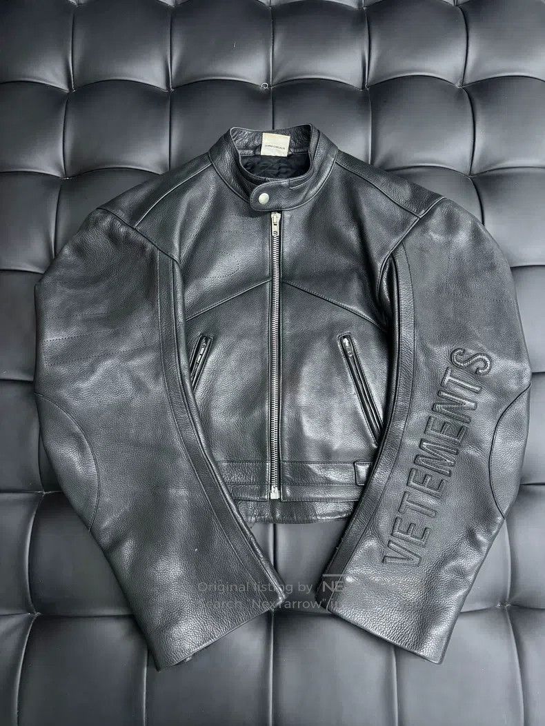 Vetements Vetements Racing Biker Distressed Leather Jacket Size US L / EU 52-54 / 3 - 1 Thumbnail
