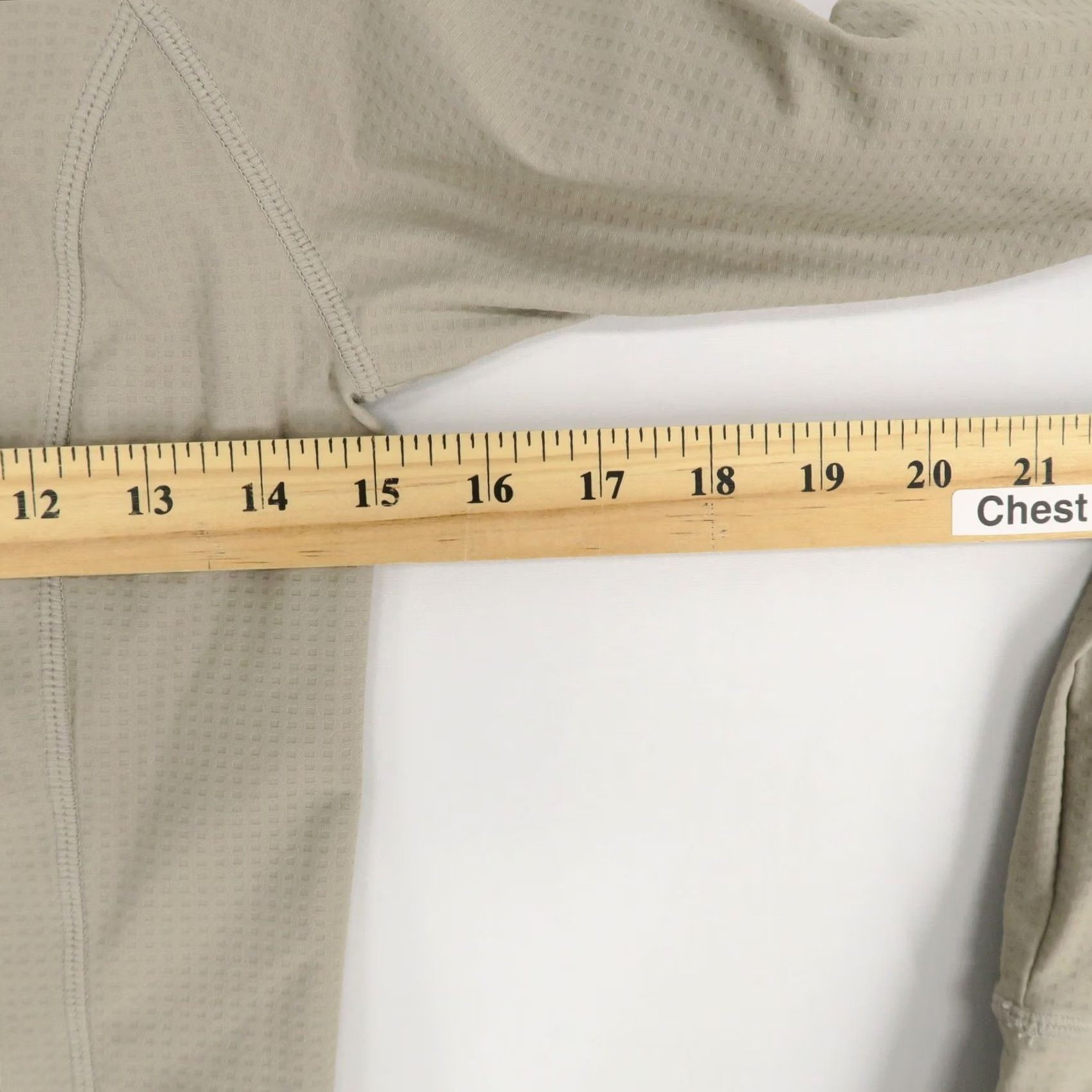 Vintage An Action A Day Activewear Shirt Womens L Beige Grid Texture Mock Neck Long Size L / US 10 / IT 46 - 4 Thumbnail