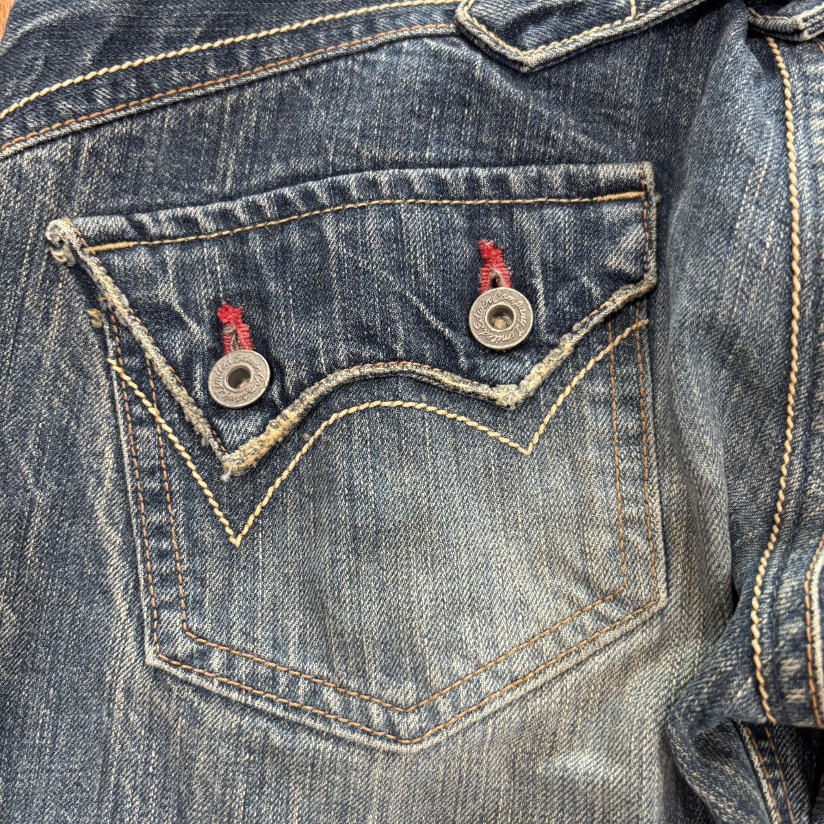 Edwin Edwin Flared Buckle Back Distressed Jeans Size US 32 / EU 48 - 10 Thumbnail