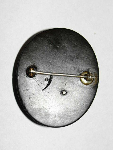Designer Victorian Forget Me Not Cameo Gutta Percha Pin Brooch Size ONE SIZE - 3 Thumbnail
