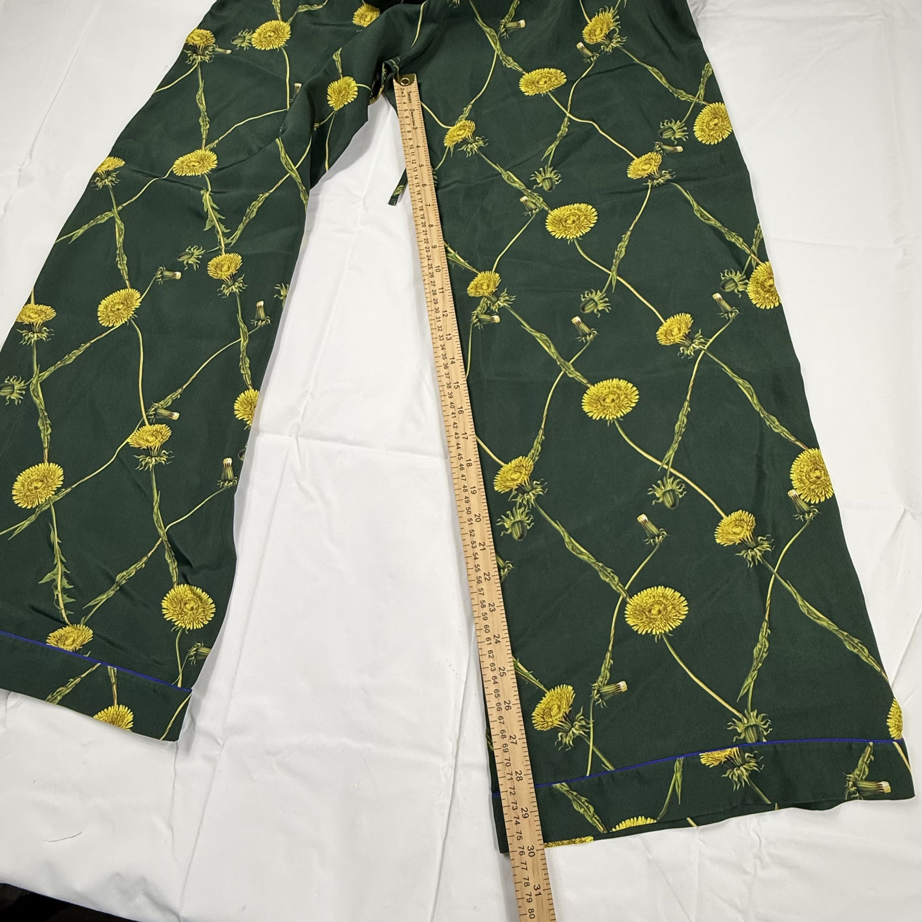 Burberry Burberry Silk Dandelion Print Pants Ivy Green Yellow Size 34" / US 12 / IT 48 - 7 Thumbnail