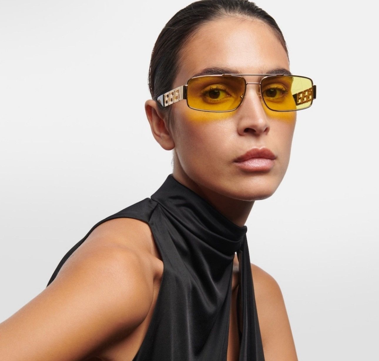 image of New Versace Ve2257 1002/c9 Unisex Sunglasses Versace Ve2257 in Yellow, Women's
