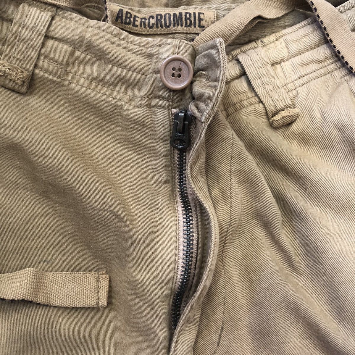 Abercrombie Heavy Destruction Stone Wash Cargo Tech Pants