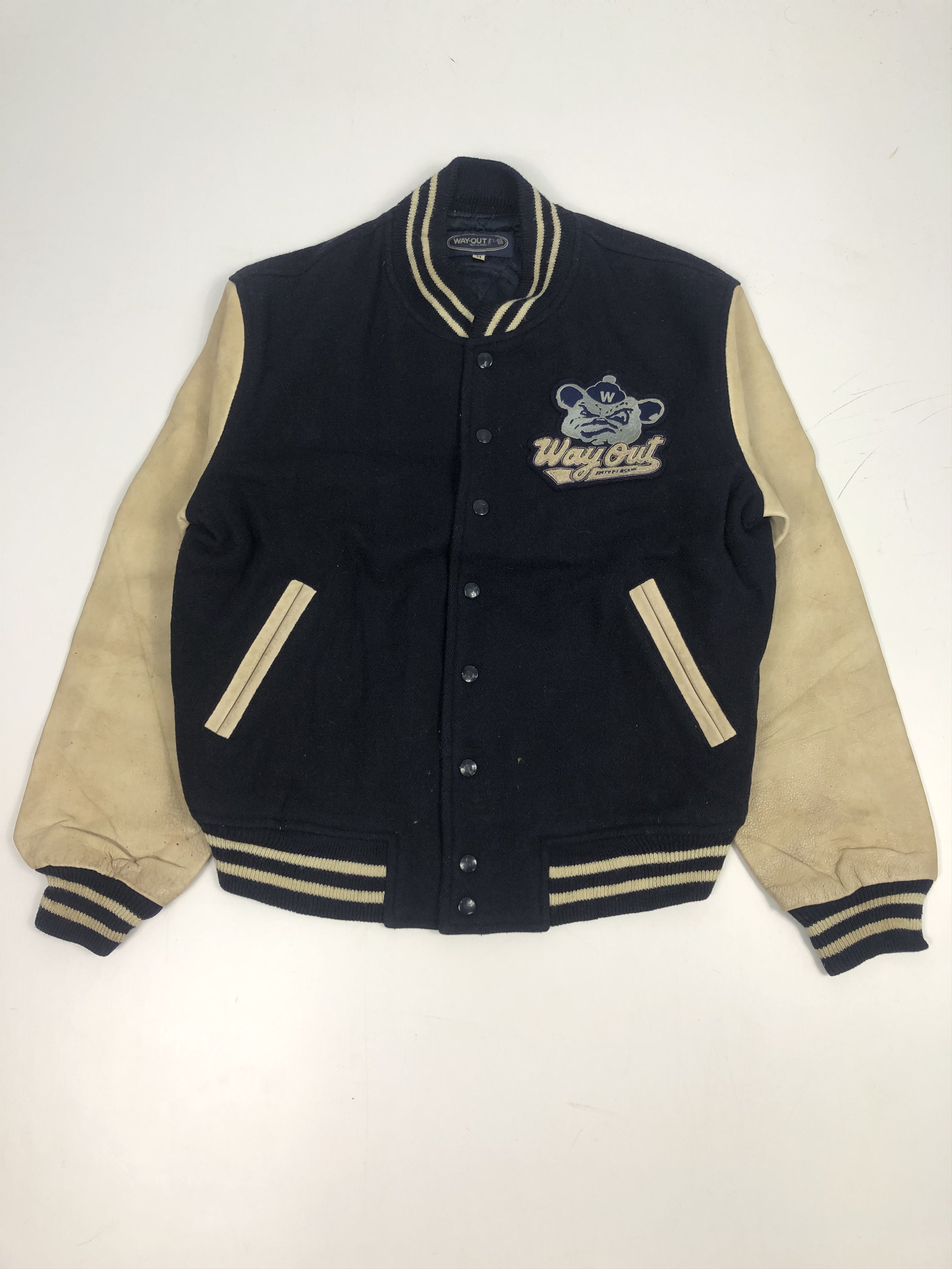 Japanese Brand Vintage 90s Japanese Brand Way Out Varsity Jacket V0069 Size US M / EU 48-50 / 2 - 1 Thumbnail