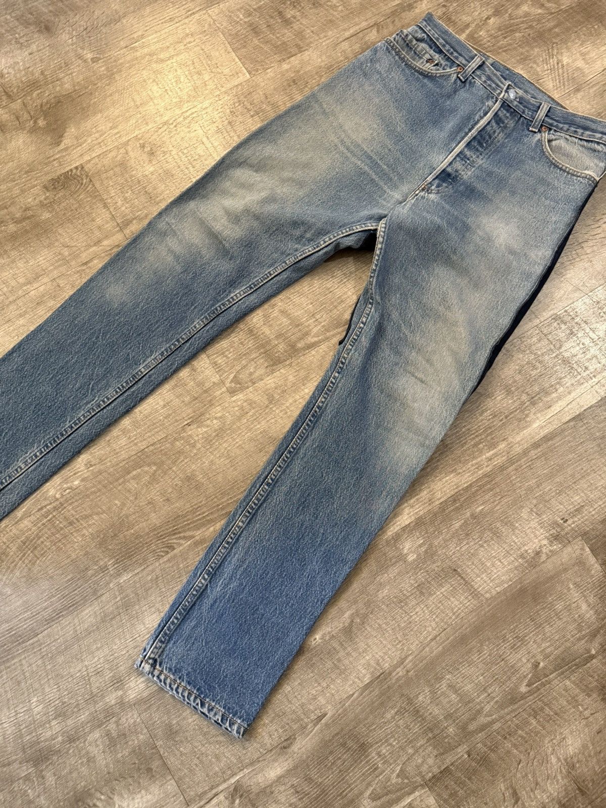 Levi's Vintage Clothing Levi’s 501 Two-Tone Reconstructed Patchwork Denim (USA) - 31 Size US 31 - 5 Thumbnail