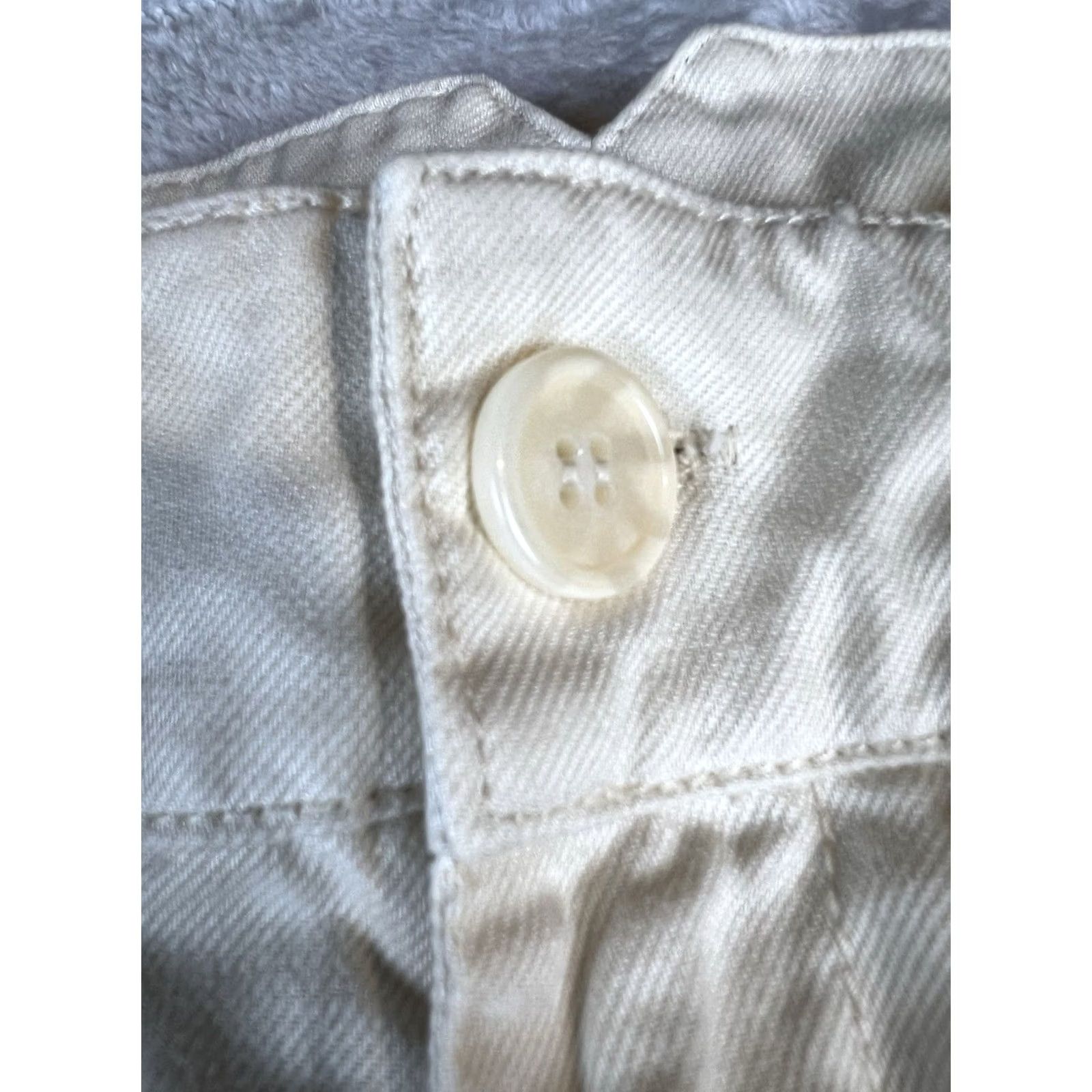 Joie VINTAGE Joie Pants Womens Sz 10 White Cotton Wide-Leg 90s Boho Grunge XSmall? No Size 32" / US 10 / IT 46 - 4 Thumbnail