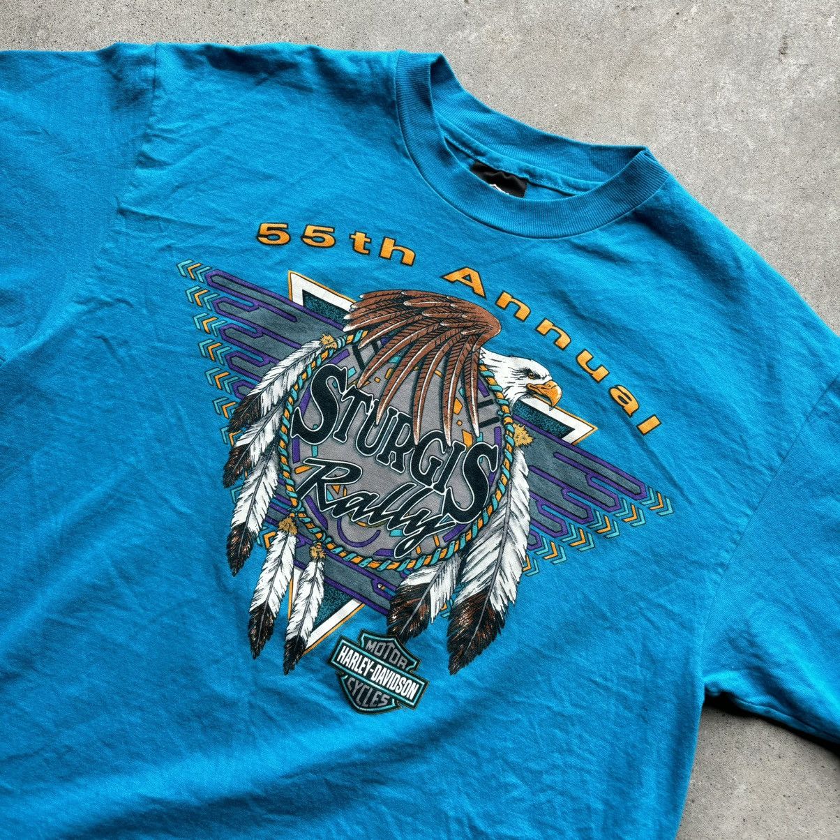 Harley Davidson × Vintage vintage 90s 1995 HARLEY DAVIDSON EAGLE SOUTH DAKOTA t-shirt Size US L / EU 52-54 / 3 - 8 Thumbnail
