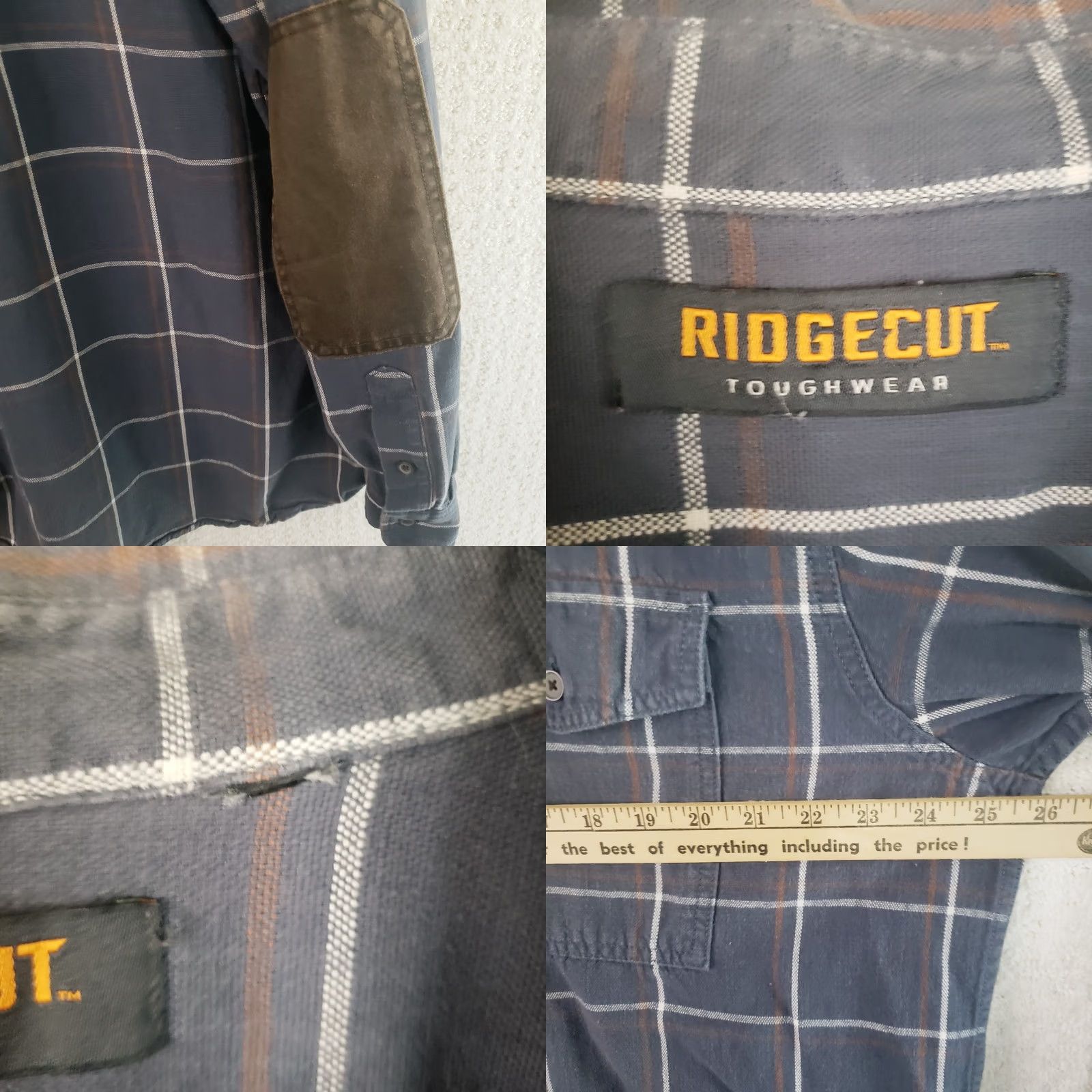 Vintage VINTAGE Ridgecut Toughwear Shirt Men XL Canvas Windowpane Elbow Pads Workwear Utility Size US XL / EU 56 / 4 - 9 Thumbnail