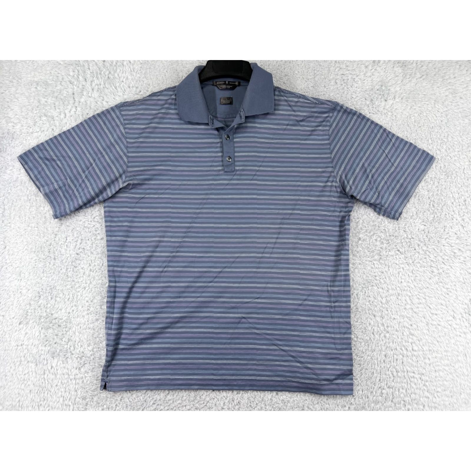 Nike Nike Tiger Woods Nike Dri-Fit Shirt Polo for Men Large Blue Striped 100% Cotton Golf / Casual Workwear Size US L / EU 52-54 / 3 - 2 Thumbnail