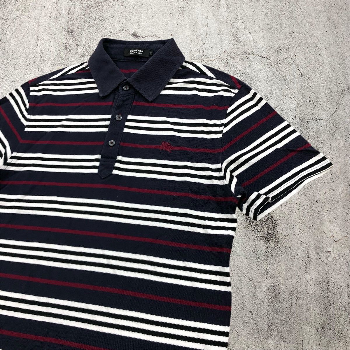 Burberry Vintage Burberry Black Label Polo T-shirt Stripe Luxury Size US S / EU 44-46 / 1 - 2 Thumbnail