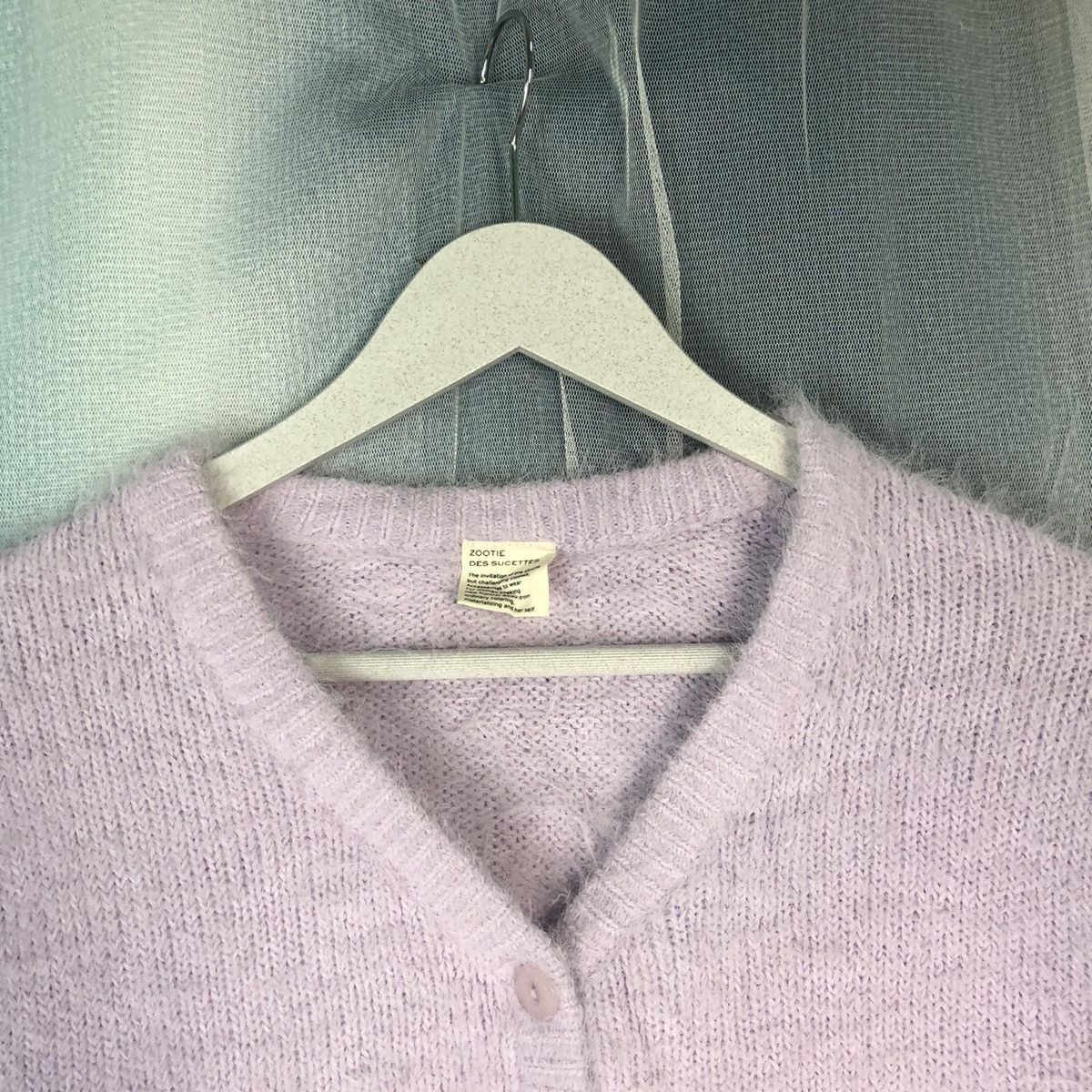 Aran Isles Knitwear × Homespun Knitwear × Japanese Brand Zootie Des Sucettes Purple Mohair Cardigan #908 Size M / US 6-8 / IT 42-44 - 6 Thumbnail