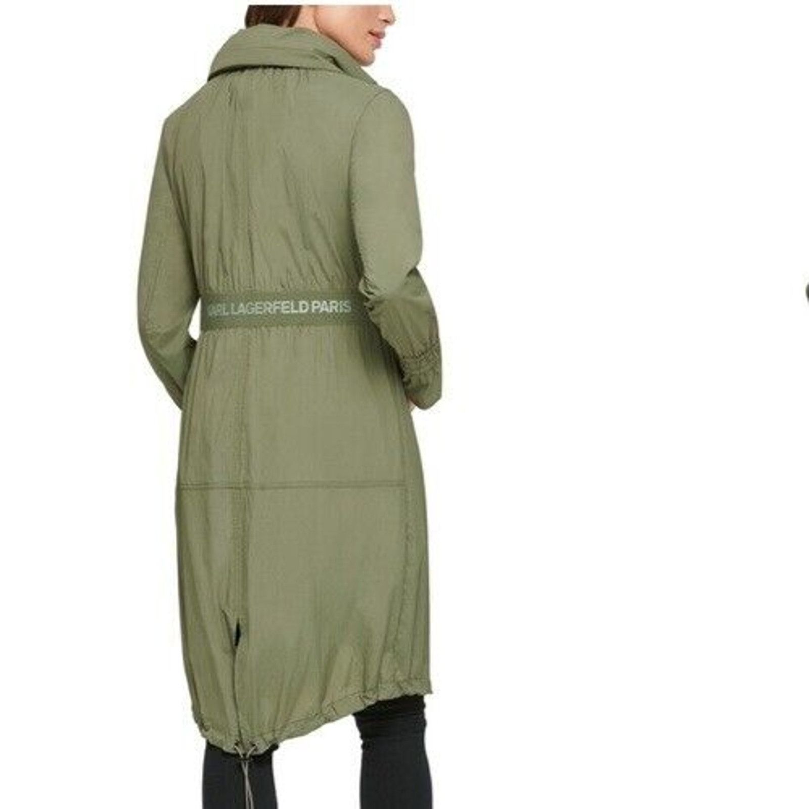 Karl Lagerfeld KARL LAGERFELD PARIS LONG HOODED WINDBREAKER GREEN JACKET XL Size XL / US 12-14 / IT 48-50 - 1 Thumbnail